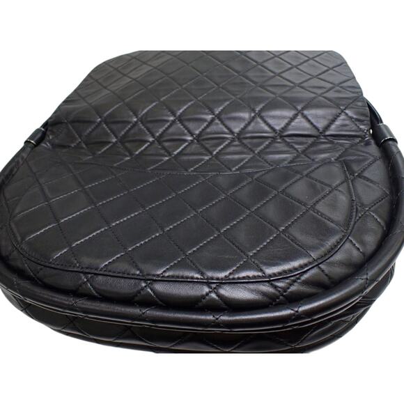 Chanel Medium Hula Hoop Bag Vintage CC Black Lambskin Flap SHW Quilted Rare - Picture 12 of 14